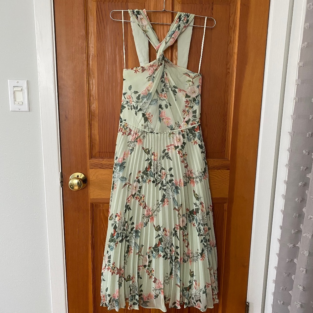 Pleated Floral Dress